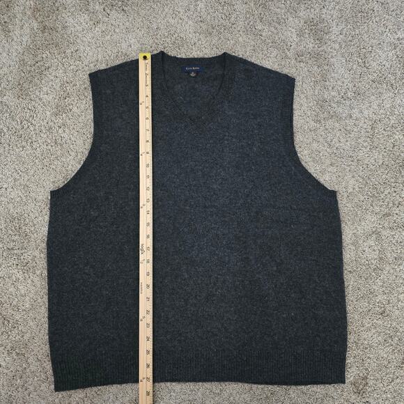 Men’s Lambs Wool Sweater Vest XL Gray V Neck Layering Timeless Business Casual - Picture 4 of 6